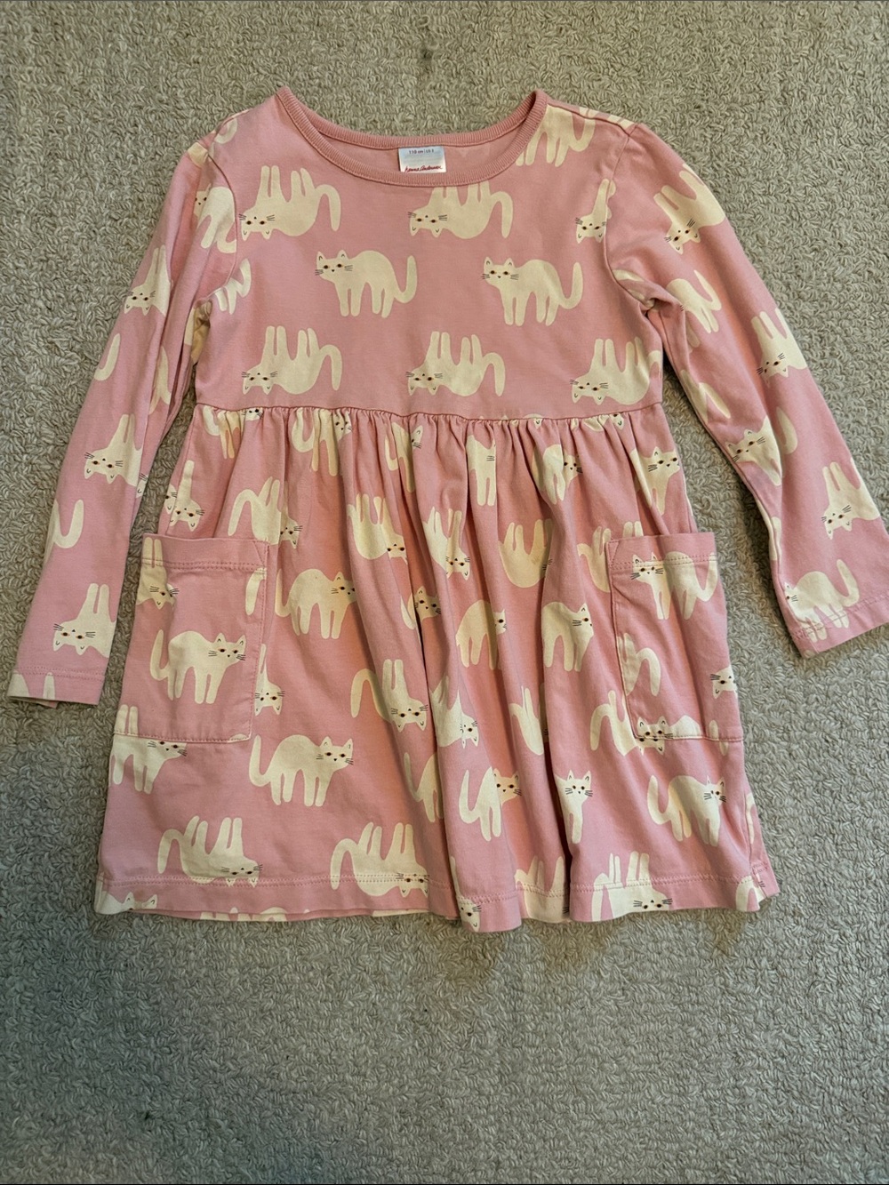 Hanna Andersson Pink Long Sleeve Kitty Print Tunic